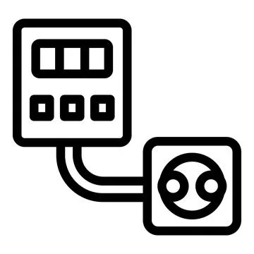 Electrical panel connecting to wall socket with cable Stock Illustration