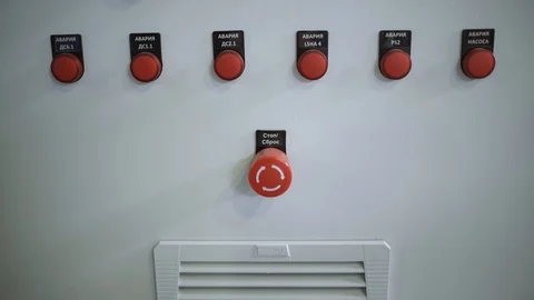 Electrical panel with control panel and alarm indicators Stock Footage 93208383