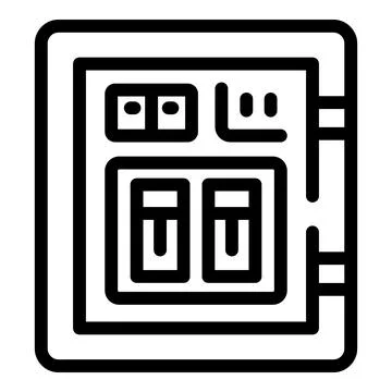 Electrical panel controlling power supply with switches Stock Illustration