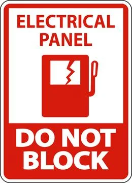 Electrical Panel Do Not Block Floor Label Illustrazione stock