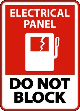 Electrical Panel Do Not Block Floor Label Illustrazione stock
