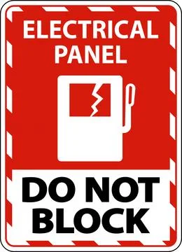 Electrical Panel Do Not Block Floor Label Illustrazione stock