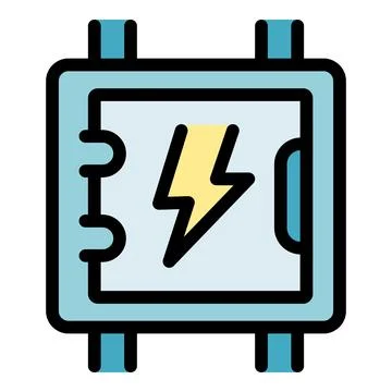 Electrical panel featuring lightning bolt symbol, emphasizing electrical safe Illustrazione stock