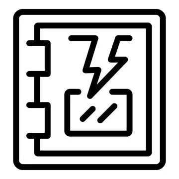 Electrical panel with fuse box icon showing power supply Stock Illustration