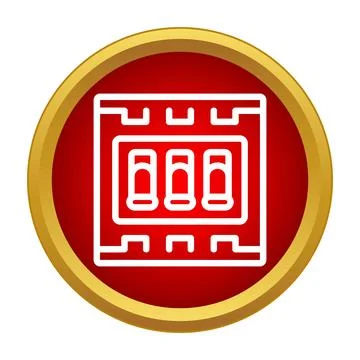 Electrical panel with fuses distributing power icon Stock Illustration