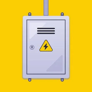 Electrical panel hangs. flat vector illustration Stock Illustration