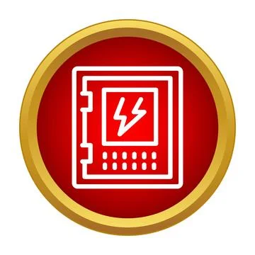 Electrical panel icon representing power and danger warning イラスト素材