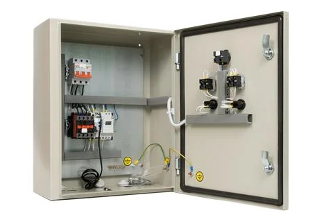 Electrical panel isolated on white background. Foto stock