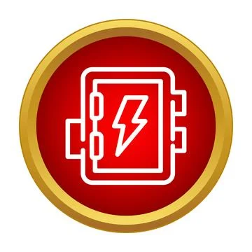 Electrical panel with lightning bolt icon graphic Stock Illustration