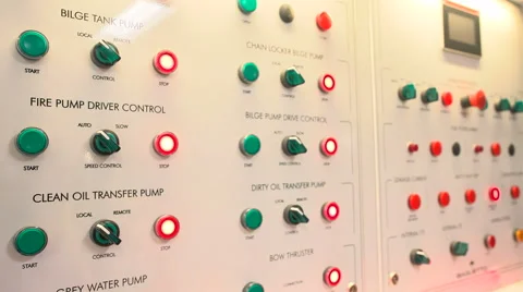 Electrical panel of maxi yacht Stock Footage 60389354