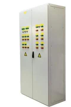Electrical panel or Cabinet. Outdoor performance. The right view. Stock Photos