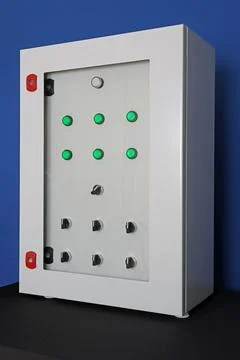 Electrical panel for organizing power supply and home automation.. Stock Photos
