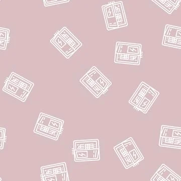 Electrical panel residential line seamless pattern 스톡 일러스트