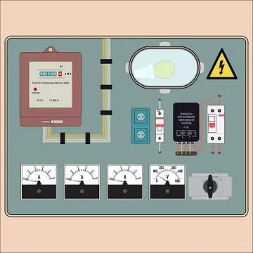 Electrical panel, sensor Stock Illustration