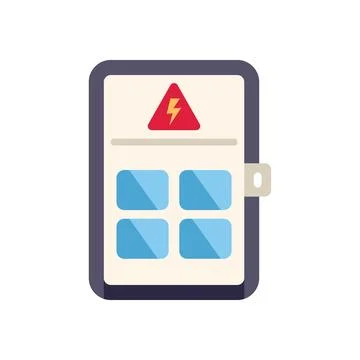 Electrical panel showing high voltage warning sign Stock Illustration