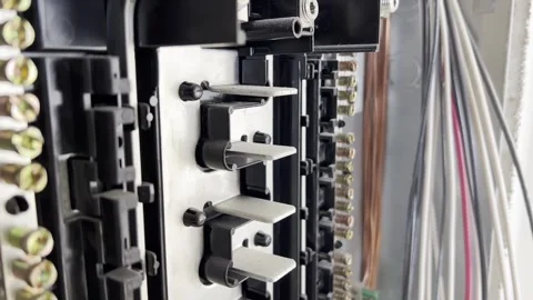 Electrical panel with switches and terminals Video stock 333103268