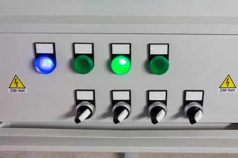 ELECTRICAL PANEL WITH SWITCHES CONTROL Foto stock