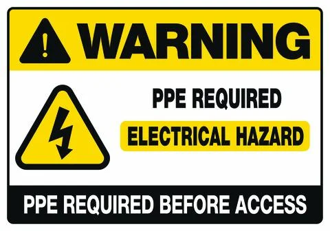 Electrical Panel Warning Labels Collection for Industrial Safety Compliance Stock Illustration