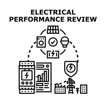 Electrical performance review analyzing energy consumption data Stock Illustration