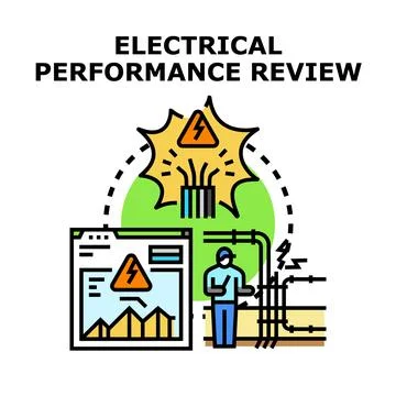 Electrical performance review concept for engineering analysis Stock Illustration