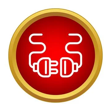 Electrical plug and socket connecting in red circle イラスト素材