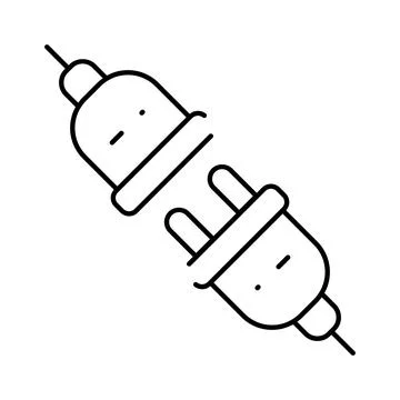 Electrical plug and socket disconnecting concept Illustrazione stock