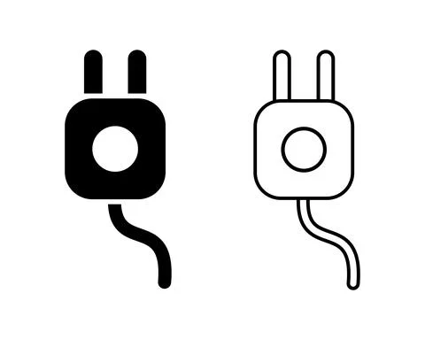 Electrical plug. Business concept power wire cable pictogram Stock Illustration