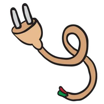 Electrical plug cartoon Stock Illustration