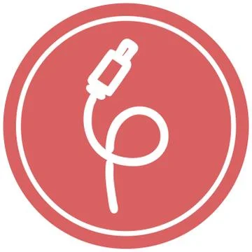 Electrical plug circular icon Stock Illustration