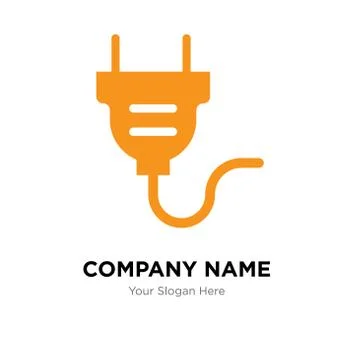 Electrical plug company logo design template Illustrazione stock