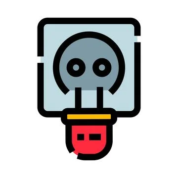 Electrical plug connecting into wall power outlet Stock Illustration