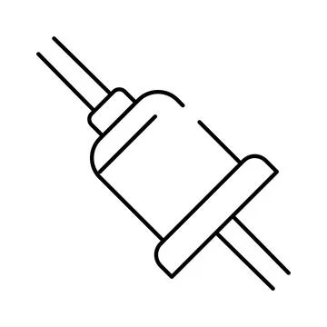 Electrical plug connection line art icon Illustrazione stock