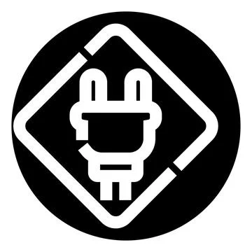 Electrical plug connection symbol for power energy technology Stock Illustration