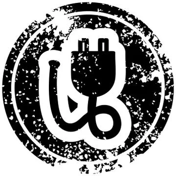 Electrical plug distressed icon Stock Illustration