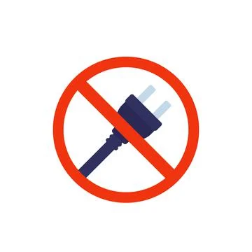 Electrical plug, do not connect icon Stock Illustration