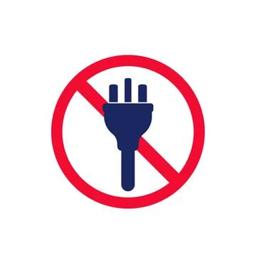 Electrical plug, do not connect vector sign 스톡 일러스트