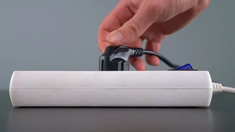 Electrical Plug Into An Electrical Extension Cord Stock Footage 273511743