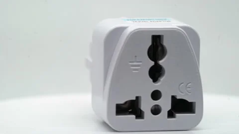 Electrical plug. European socket. Universal international 220v. Stock Footage 171144125