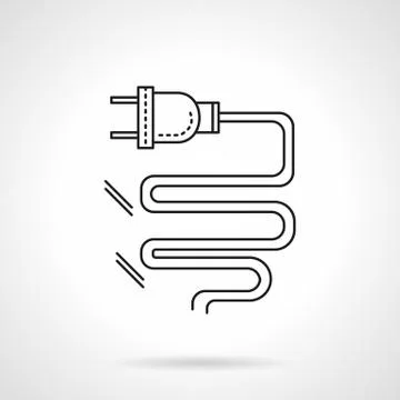 Electrical plug flat line vector icon Stock Illustration