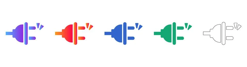 Electrical Plug Icon Set for Connectivity Stockillustratie