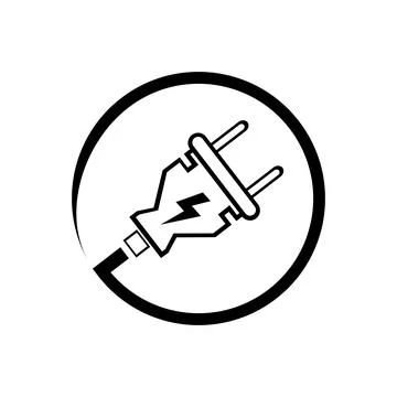 Electrical plug Logo Template vector icon illustration design Illustrazione stock