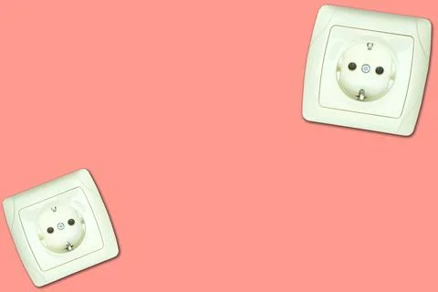 Electrical plug socket for connecting devices on blue sky Stock Illustration