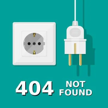 Electrical plug is unplugged into the socket. Illustrazione stock