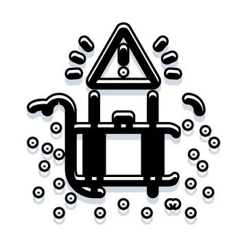 Electrical plug warning signal with danger alert イラスト素材