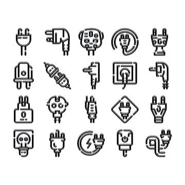 Electrical plugs and sockets connecting energy power supply Stock Illustration