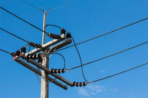 Electrical pole and the sky. Stock Photos