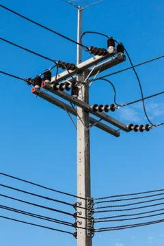 Electrical pole and the sky. Stock Photos