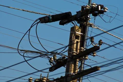 Electrical pole Stock Photos