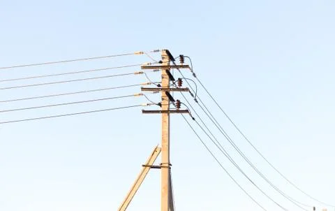 Electrical pole. sky, clouds Stock Photos