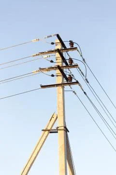 Electrical pole. sky, clouds Stock Photos